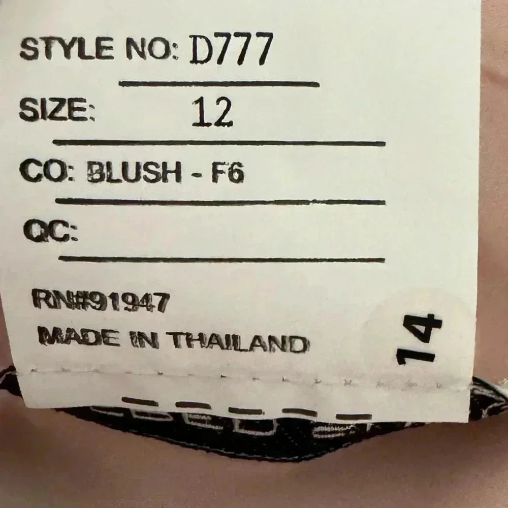 NWT ALFRED SUNG D777 Satin Twill V Neck Cocktail Dress In Blush Pink Size 12 - Picture 9 of 14